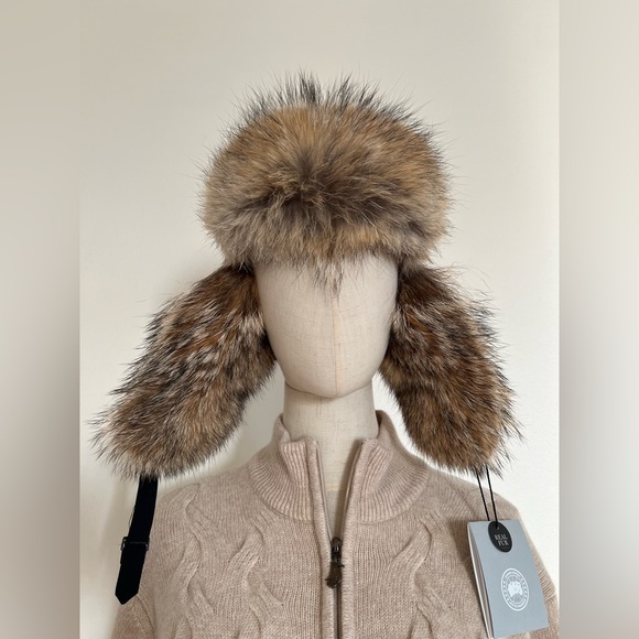 Ladies / Dames Avaiator Hat Canada Goose real fur - Picture 12 of 14